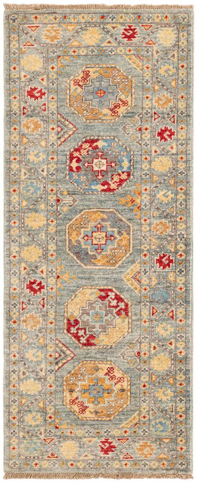 Detail image of 2' x 4' 10 Hand Knotted Kazak Runner Rug