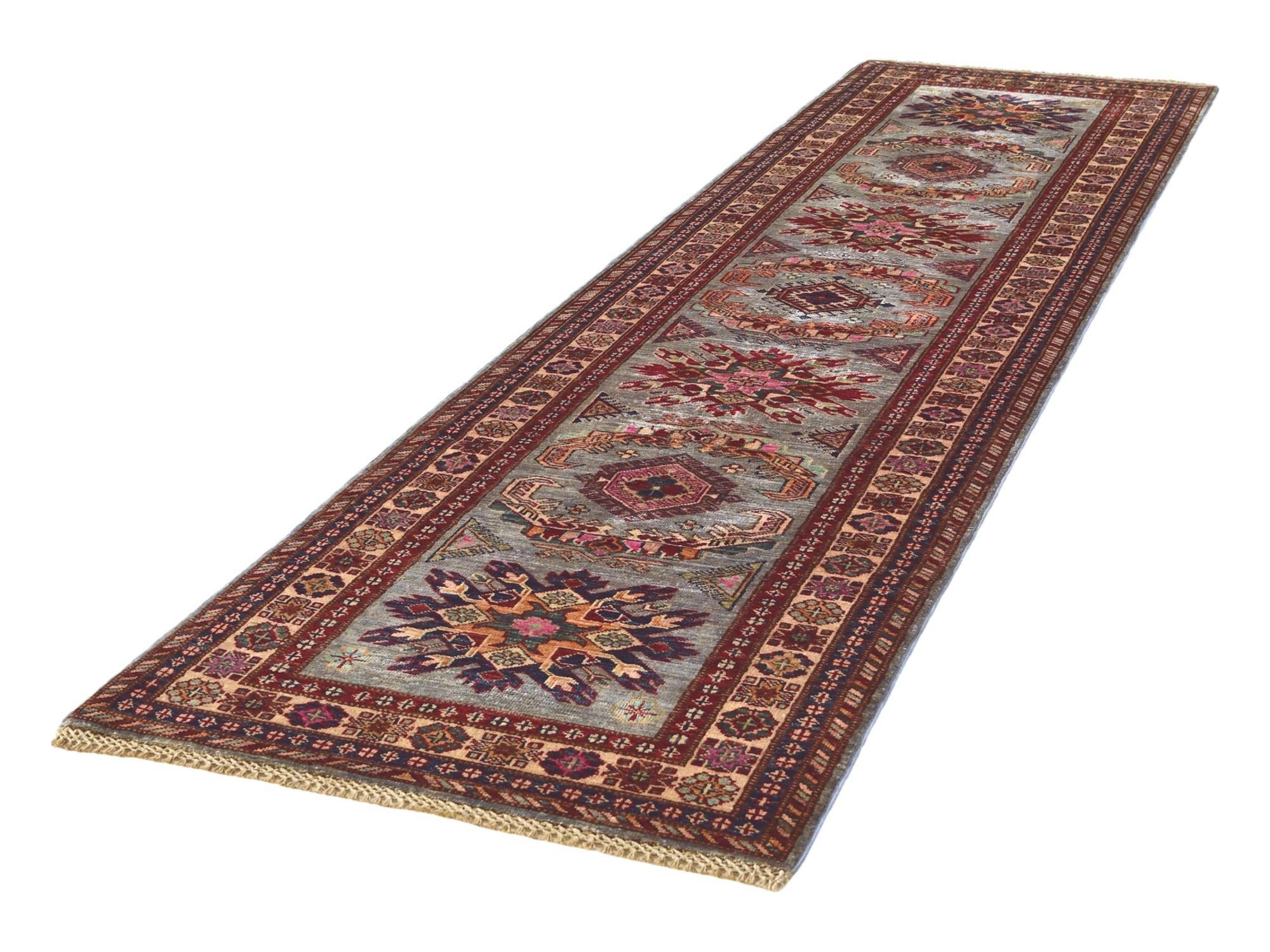 2' 7 x 9' 8 Hand Knotted Kazak Runner Rug