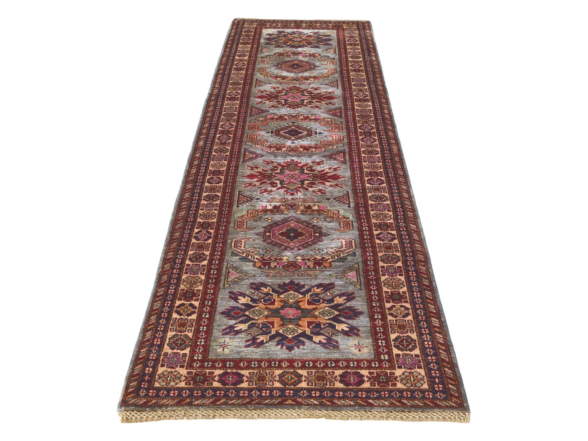 2' 7 x 9' 8 Hand Knotted Kazak Runner Rug