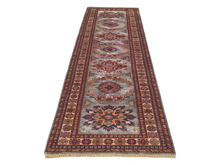 2' 7 x 9' 8 Hand Knotted Kazak Runner Rug