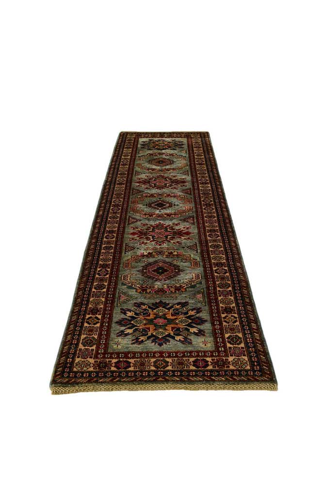 2' 7 x 9' 8 Hand Knotted Kazak Runner Rug