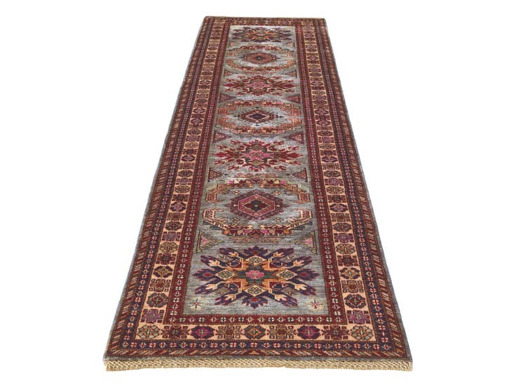 Detail image of 2' 7 x 9' 8 Hand Knotted Kazak Runner Rug
