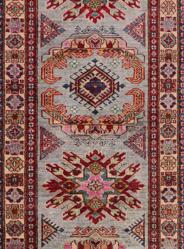 2' 7 x 9' 8 Hand Knotted Kazak Runner Rug