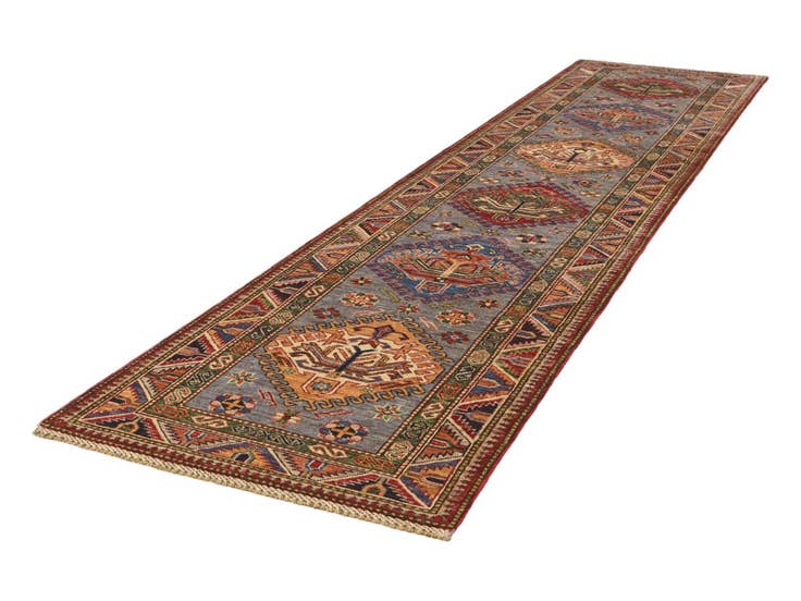 Detail image of 2' 6 x 10' 11 Hand Knotted Kazak Runner Rug