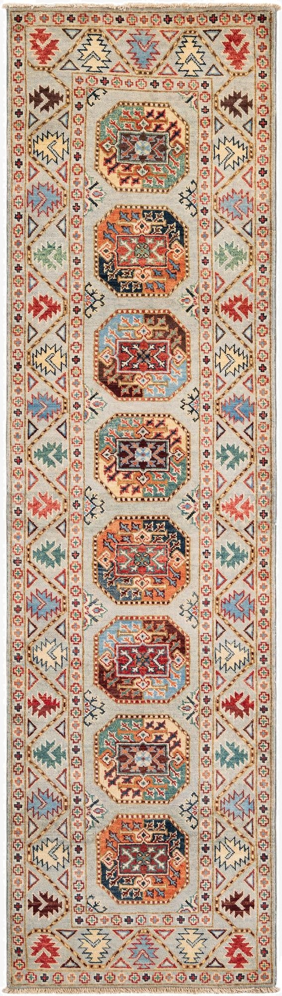 2' 8 x 10'  Hand Knotted Kazak Runner Rug