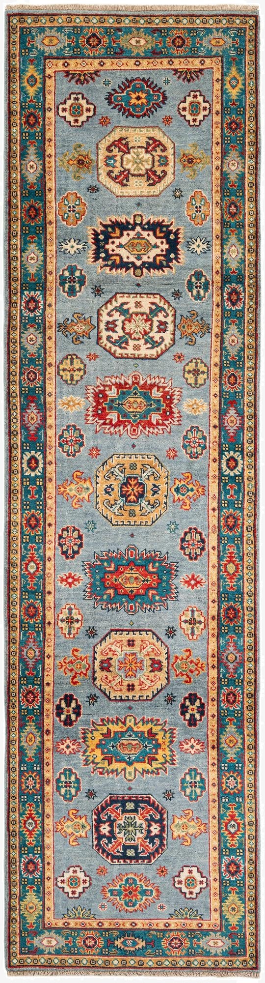 2' 6 x 9' 5  Hand Knotted Kazak Runner Rug