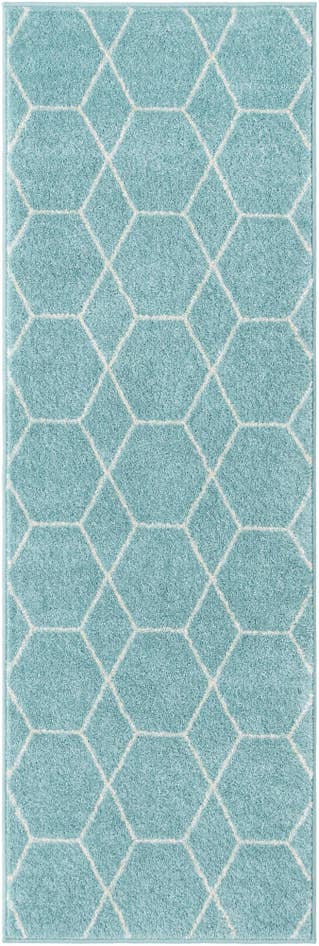 Detail image of 2' x 6' Lattice Frieze Runner Rug