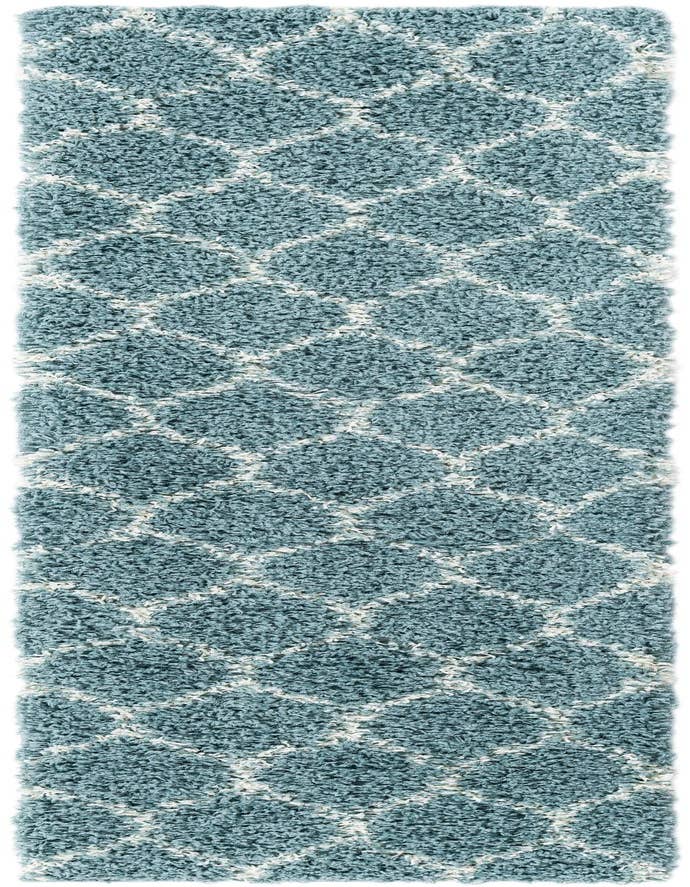 Detail image of 2' x 6' Lattice Shag Runner Rug