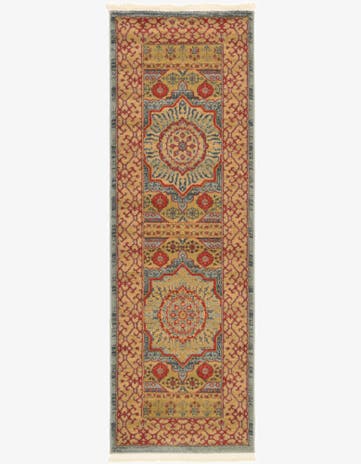 Light Blue Mamluk Runner Rug