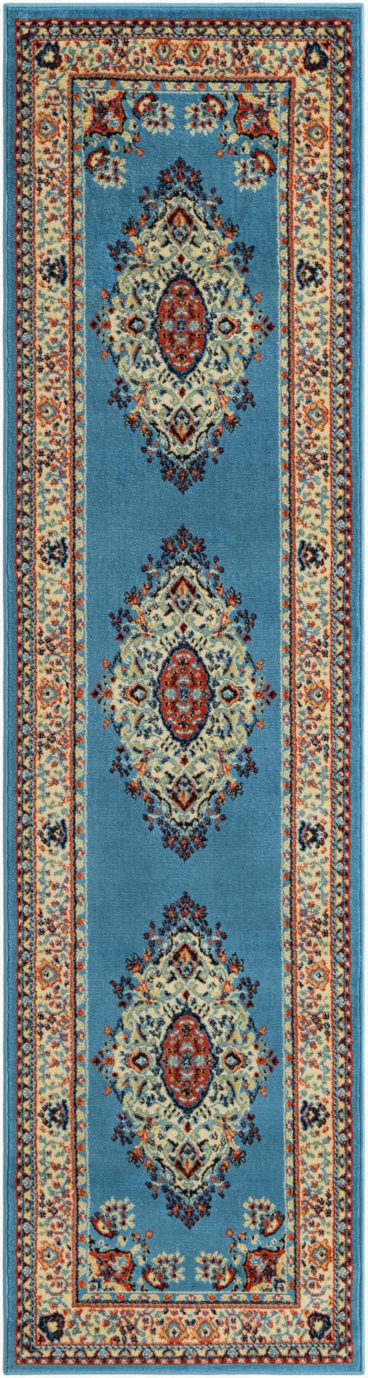 2' 7 x 10' Mashad Design Runner Rug