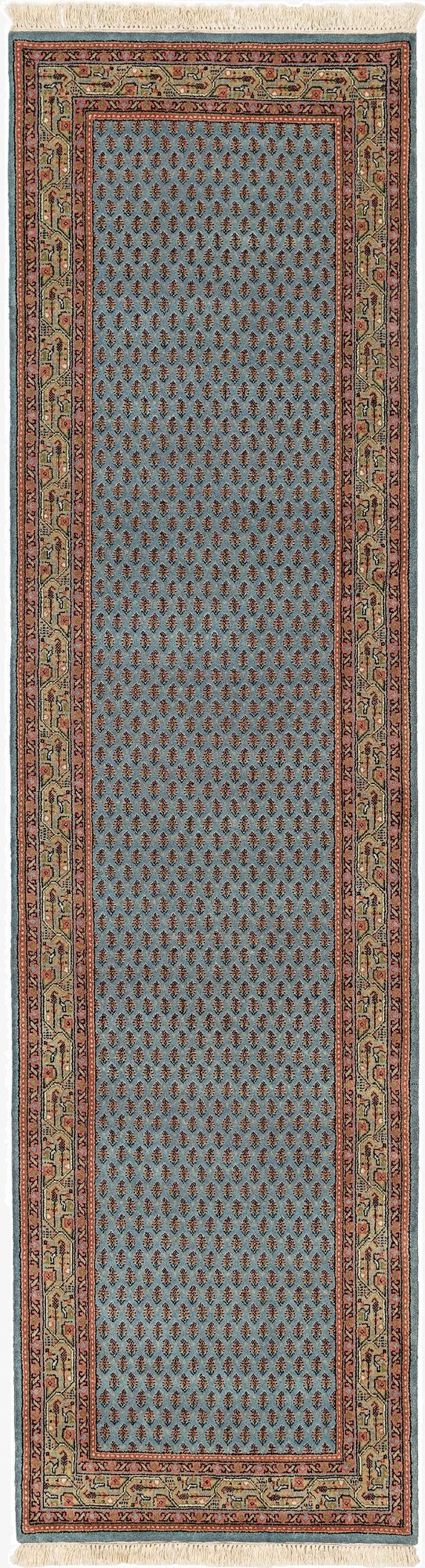 80cm x 305cm  Hand Knotted Mir Wool Runner Rug