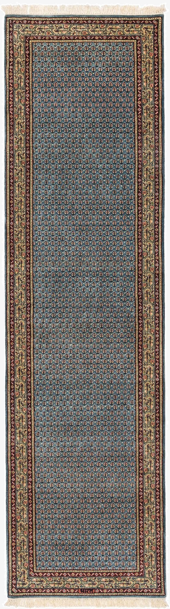 3' x 10' 9  Hand Knotted Mir Wool Runner Rug
