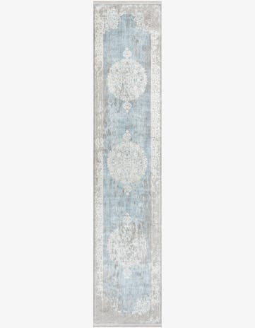 Light Blue Modern Classical Runner Rug