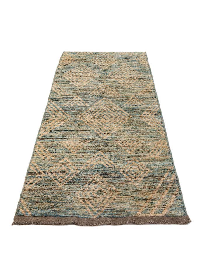 3' 4 x 10' 8 Hand Knotted Moroccan Wool Runner Rug