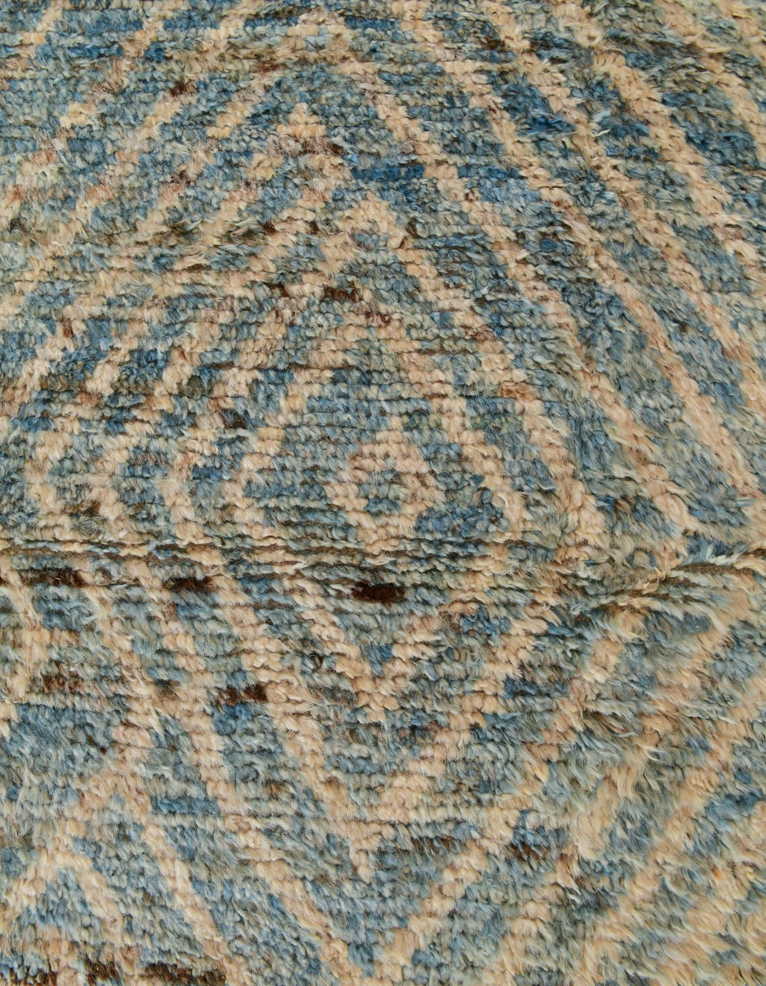 4' 3 x 19' 2 Hand Knotted Moroccan Wool Runner Rug