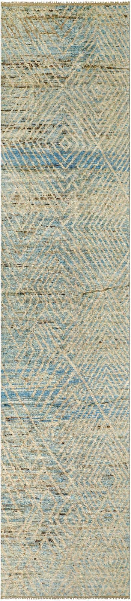 4' 3 x 19' 2 Hand Knotted Moroccan Wool Runner Rug