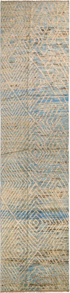 Detail image of 4' 3 x 19' 2 Hand Knotted Moroccan Wool Runner Rug