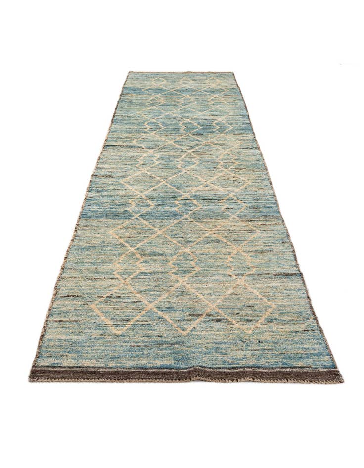 Detail image of 3' 3 x 16' Hand Knotted Moroccan Wool Runner Rug