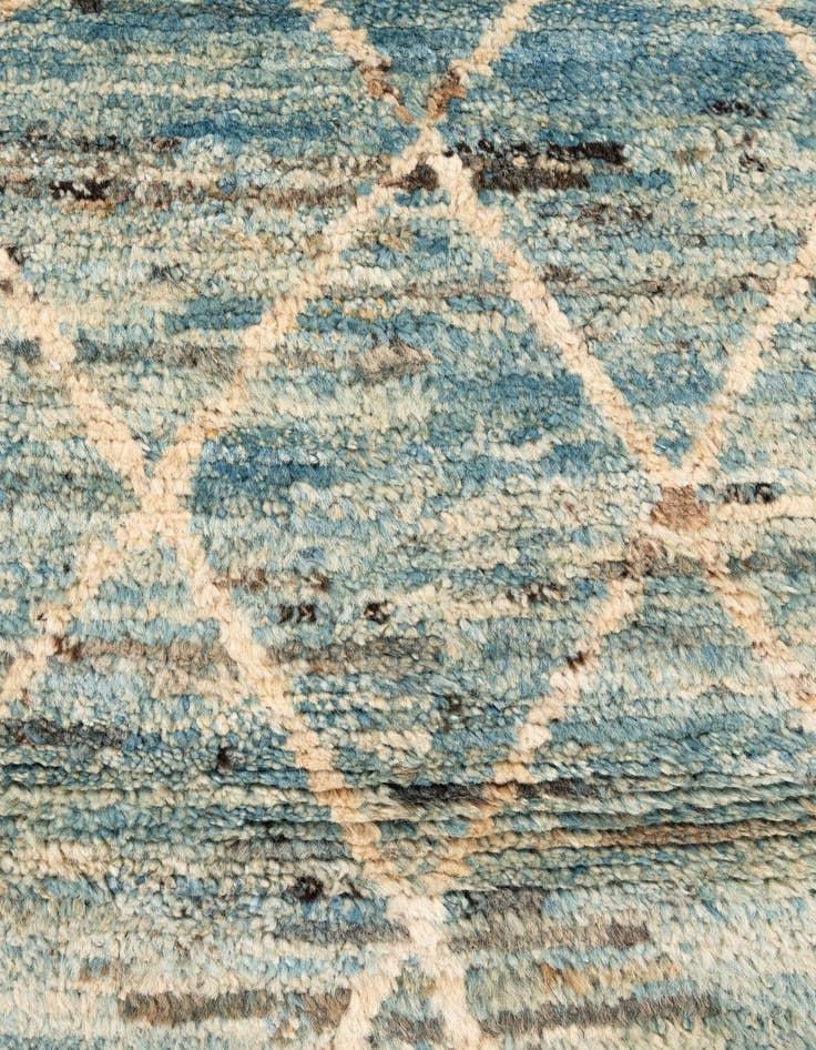Detail image of 3' 3 x 16'  Hand Knotted Moroccan Wool Runner Rug