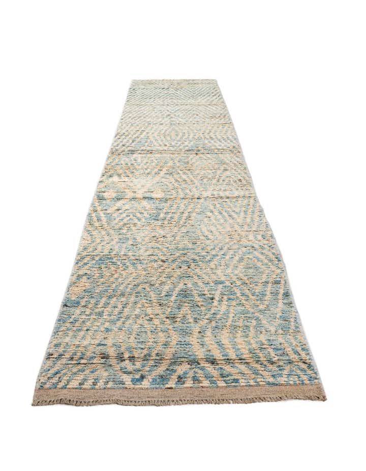 3' x 16' 3 Hand Knotted Moroccan Wool Runner Rug