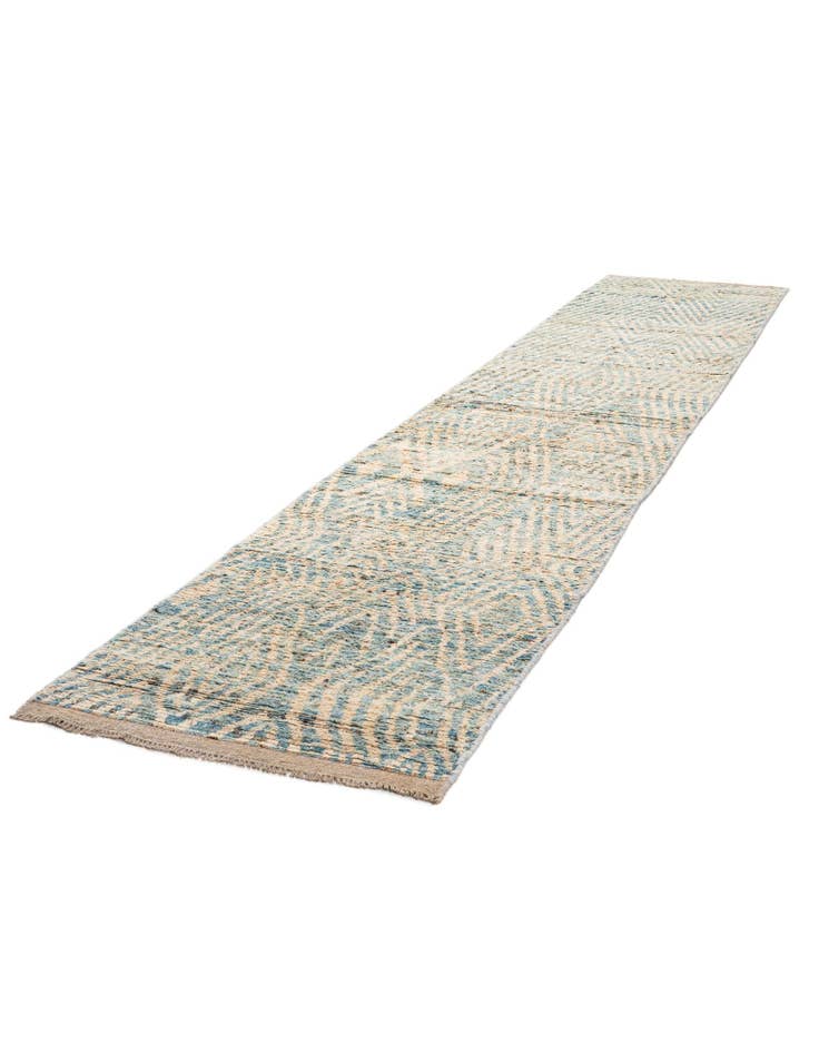 Detail image of 3' x 16' 3 Hand Knotted Moroccan Wool Runner Rug