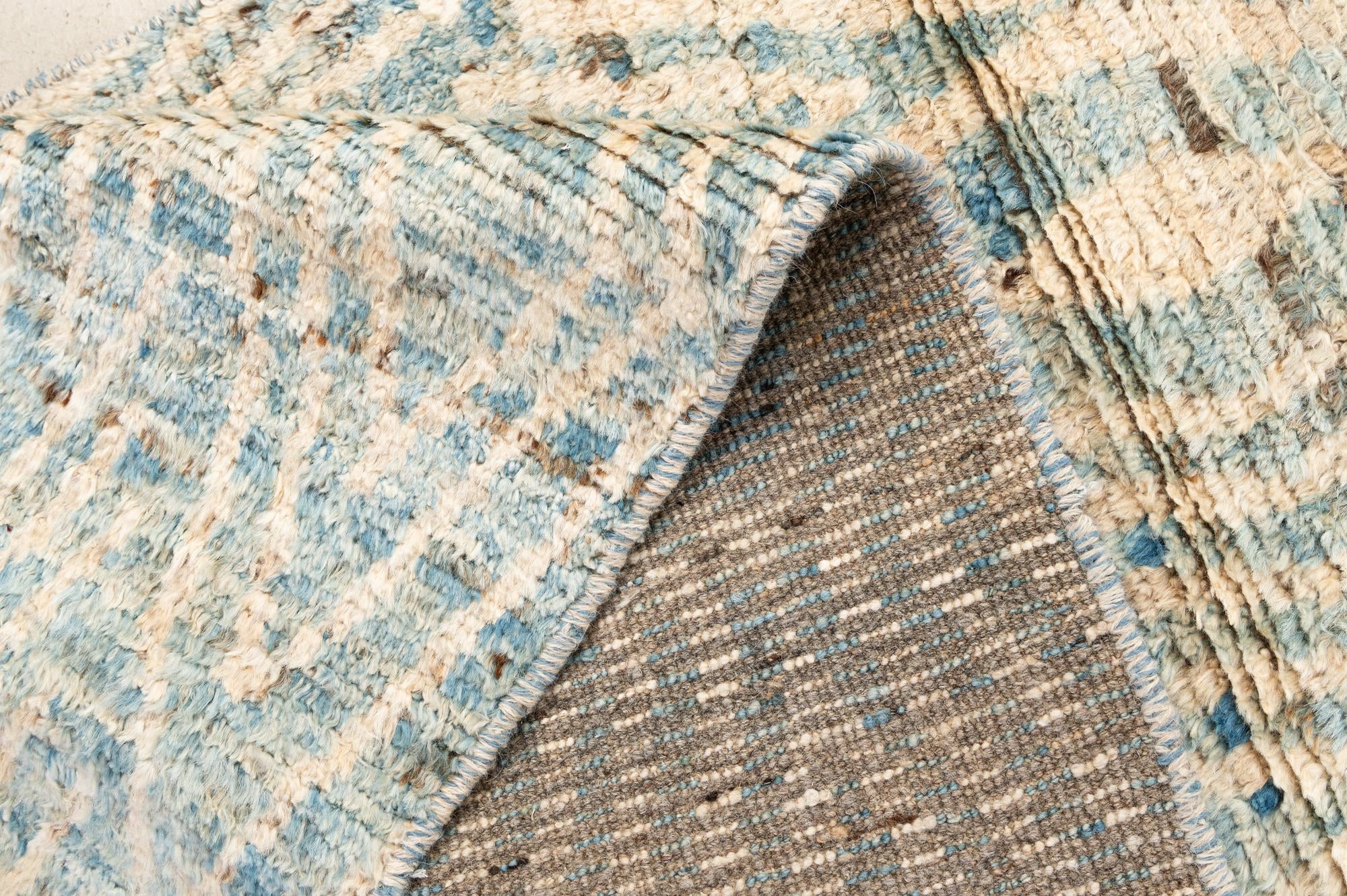 3' x 16' 3 Hand Knotted Moroccan Wool Runner Rug