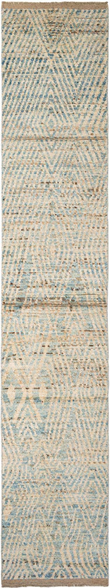 3' x 16' 3 Hand Knotted Moroccan Wool Runner Rug