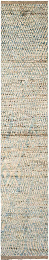 3' x 16' 3 Hand Knotted Moroccan Wool Runner Rug