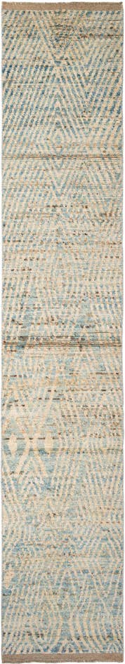 Detail image of 3' x 16' 3 Hand Knotted Moroccan Wool Runner Rug