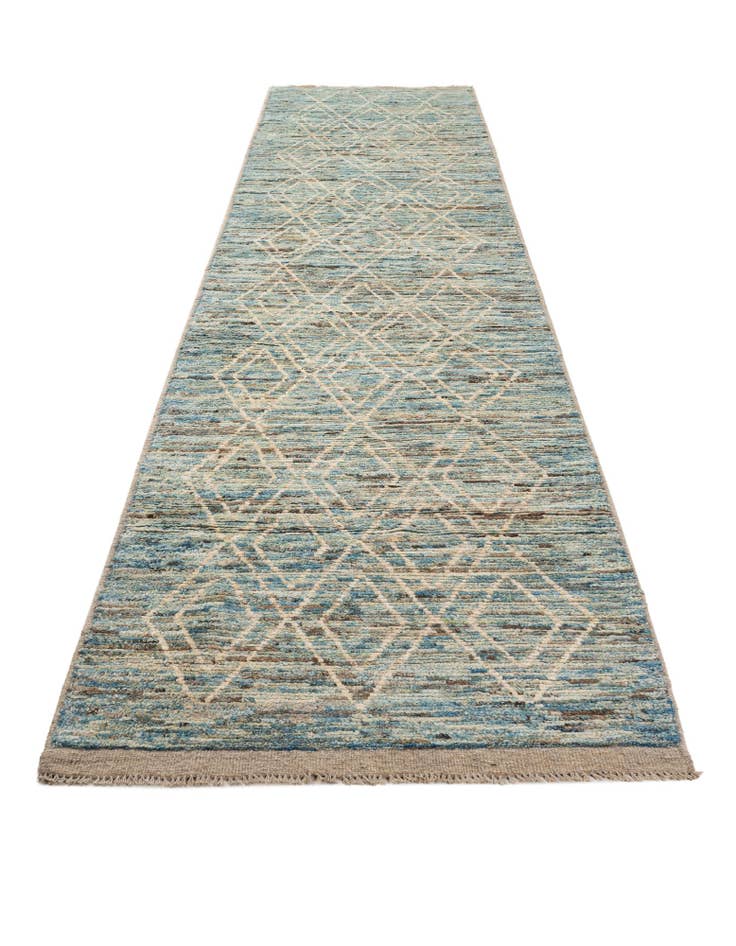 Detail image of 3' 2 x 16' 4  Hand Knotted Moroccan Wool Runner Rug