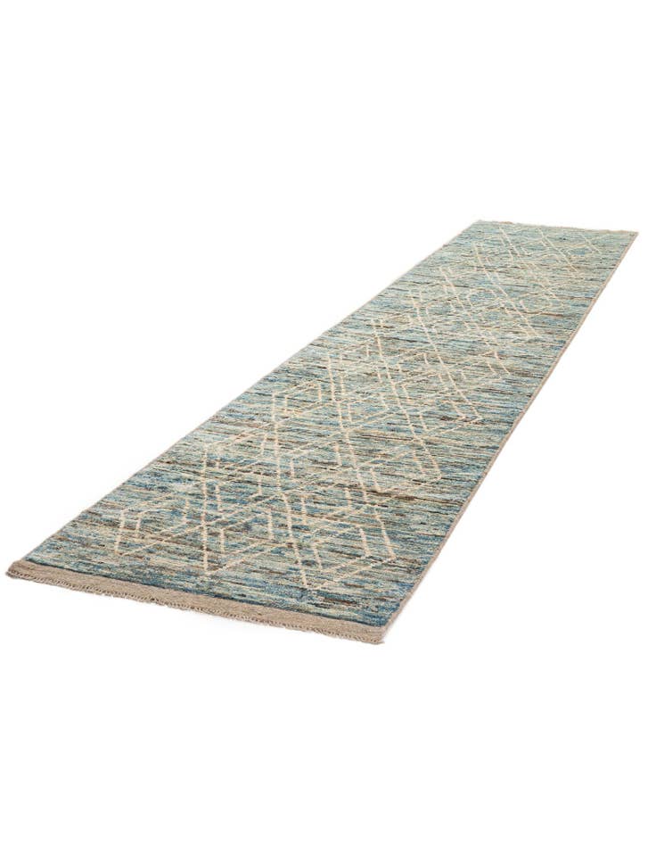 Detail image of 3' 2 x 16' 4 Hand Knotted Moroccan Wool Runner Rug