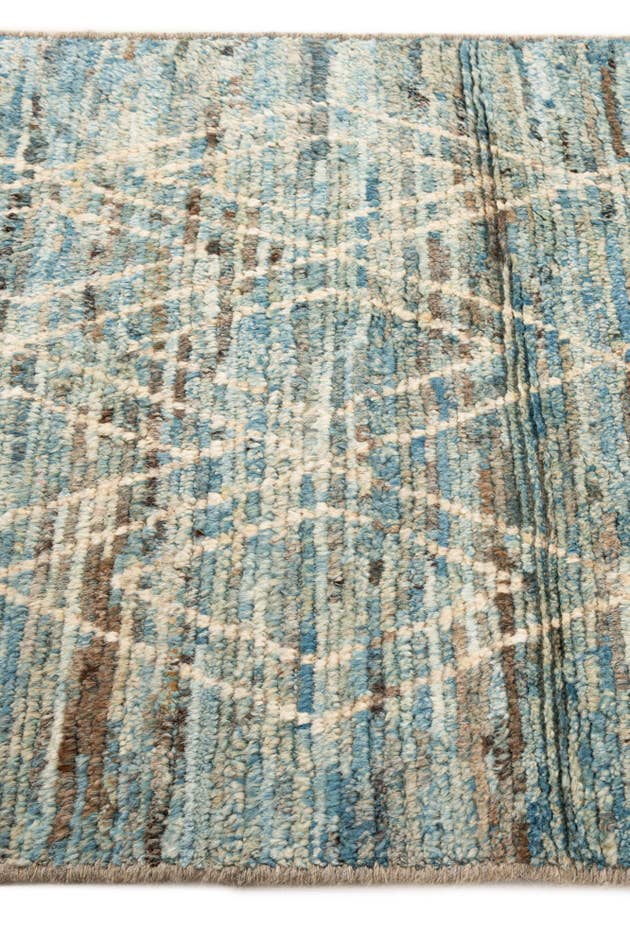 Detail image of 3' 2 x 16' 4 Hand Knotted Moroccan Wool Runner Rug