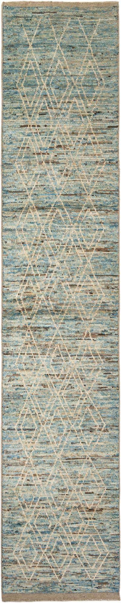 3' 2 x 16' 4 Hand Knotted Moroccan Wool Runner Rug