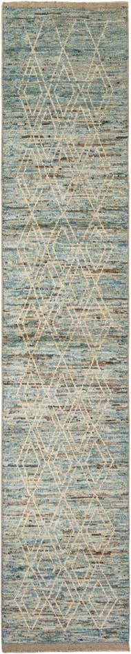 Detail image of 3' 2 x 16' 4 Hand Knotted Moroccan Wool Runner Rug