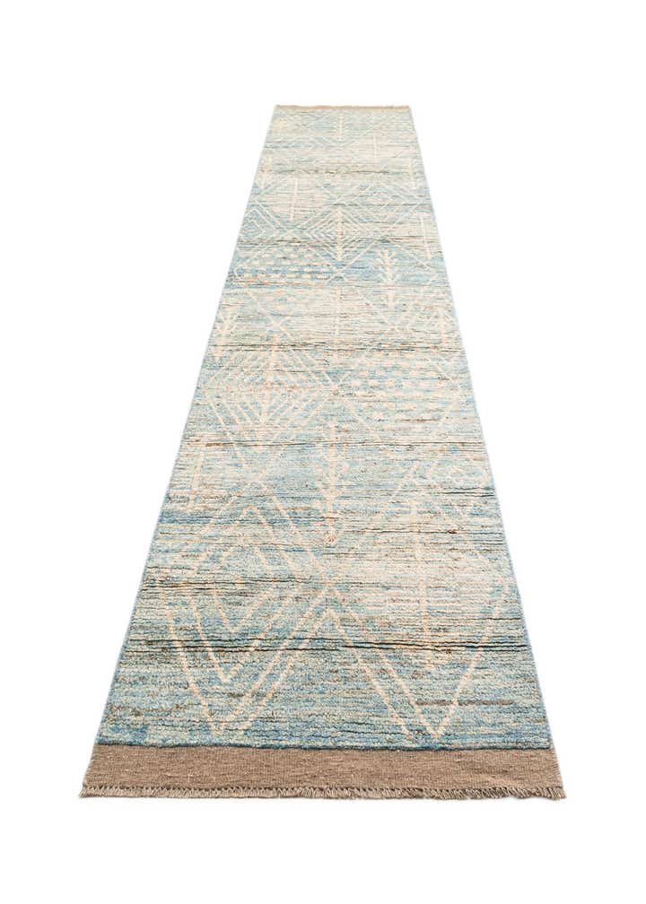 3' 1 x 16' 7 Hand Knotted Moroccan Wool Runner Rug