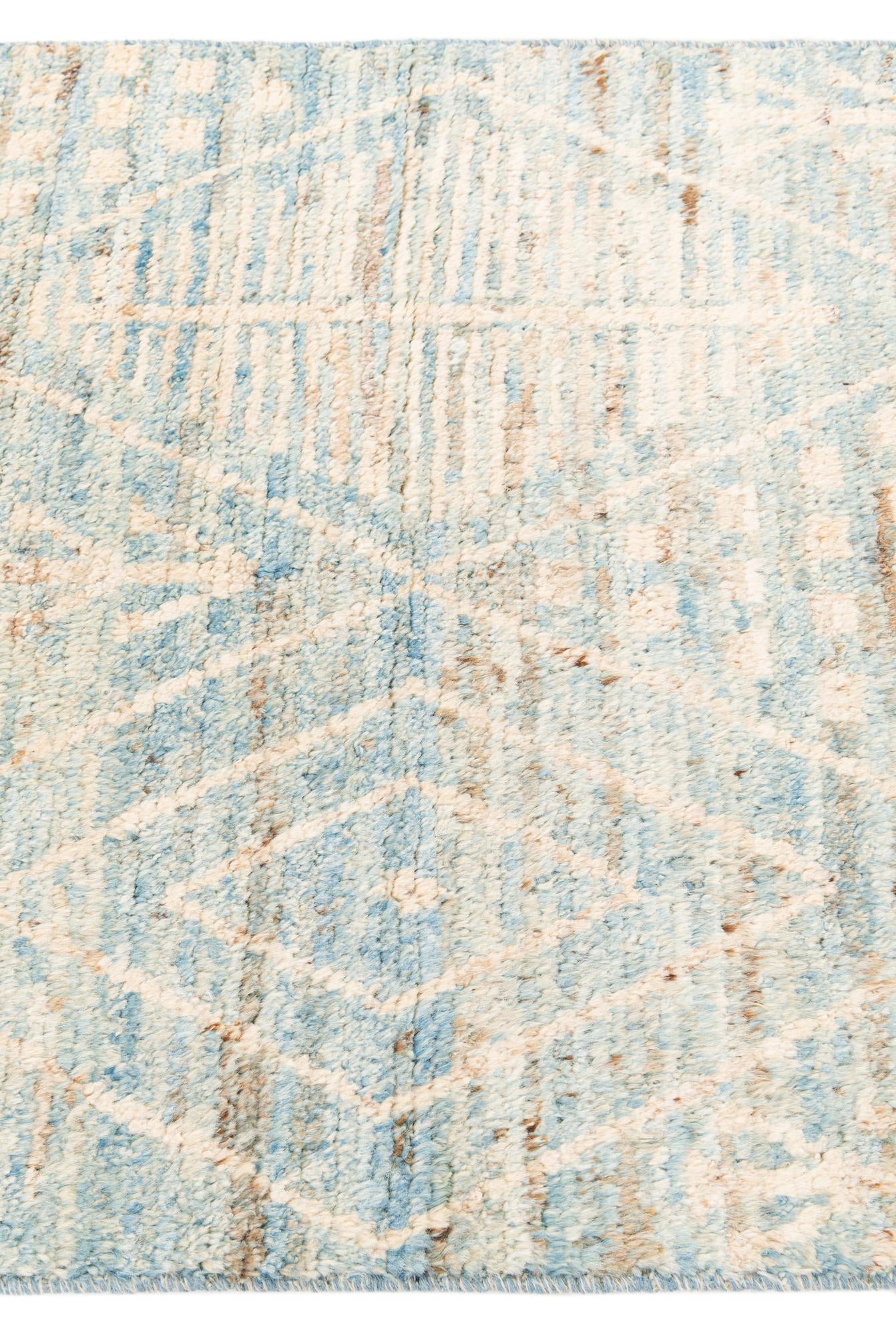 3' 1 x 16' 7 Hand Knotted Moroccan Wool Runner Rug