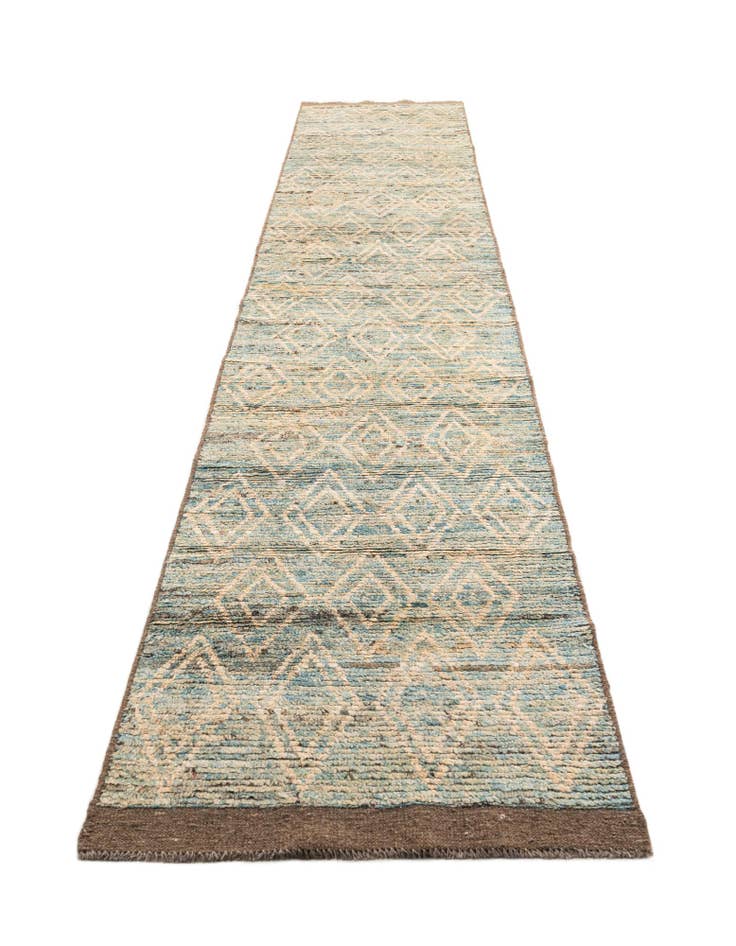 Detail image of 3' 1 x 16'  Hand Knotted Moroccan Wool Runner Rug