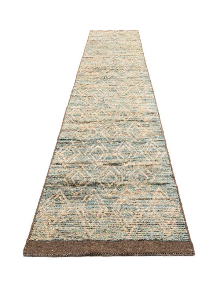 3' 1 x 16' Hand Knotted Moroccan Wool Runner Rug