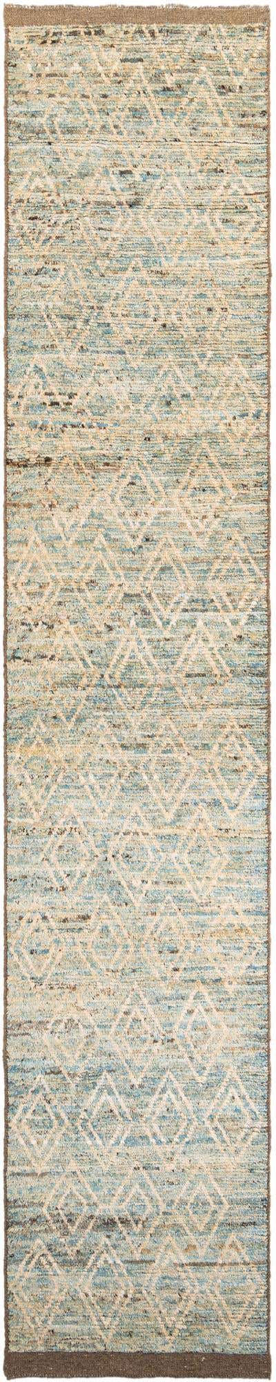 3' 1 x 16' Hand Knotted Moroccan Wool Runner Rug