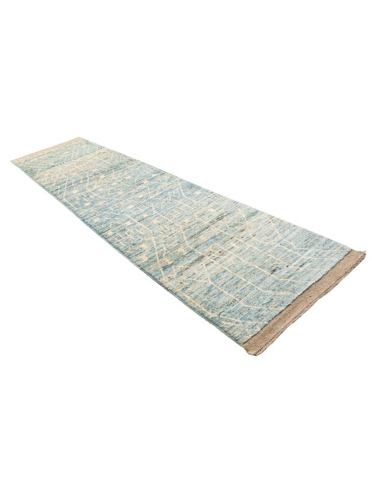 Detail image of 3' 3 x 13' 3 Hand Knotted Moroccan Wool Runner Rug