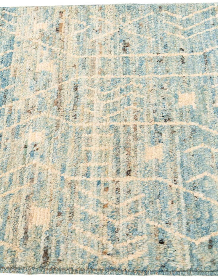 Detail image of 3' 3 x 13' 3 Hand Knotted Moroccan Wool Runner Rug