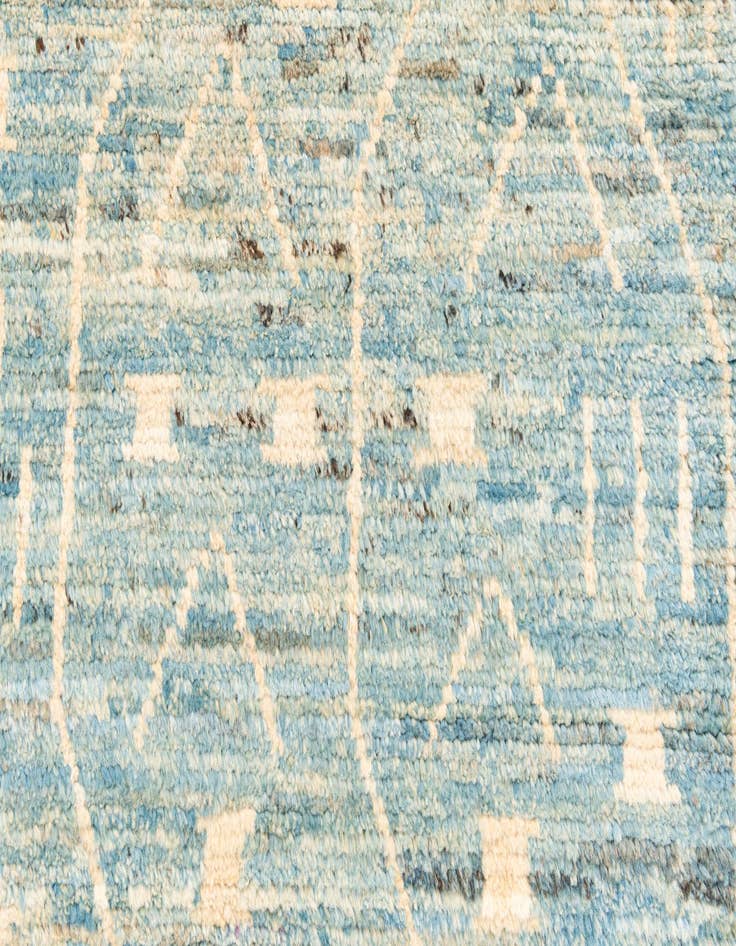 Detail image of 3' 3 x 13' 3 Hand Knotted Moroccan Wool Runner Rug