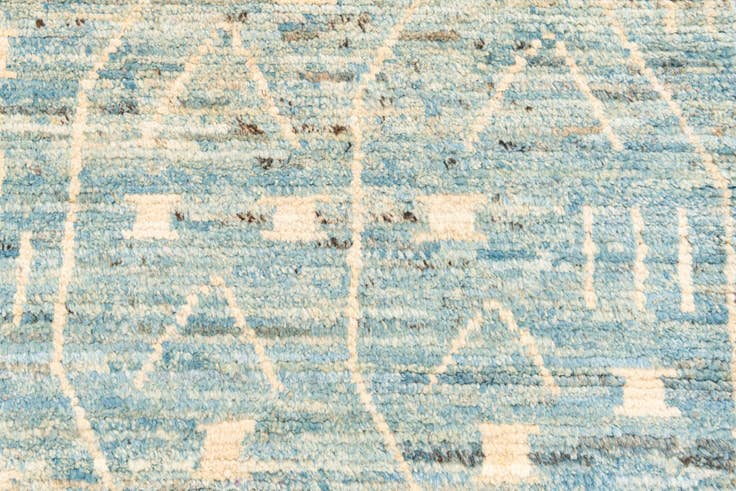 Detail image of 3' 3 x 13' 3 Hand Knotted Moroccan Wool Runner Rug