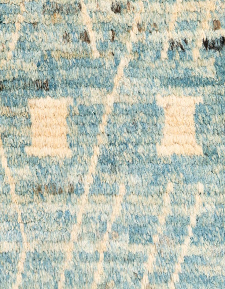Detail image of 3' 3 x 13' 3 Hand Knotted Moroccan Wool Runner Rug