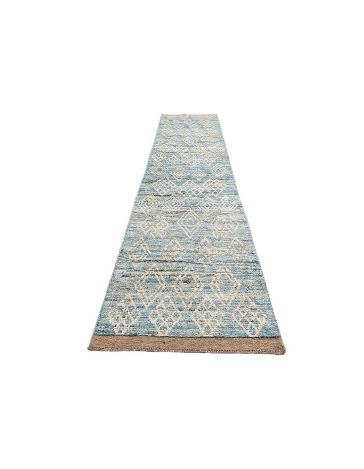 Detail image of 3' 2 x 15' 2 Hand Knotted Moroccan Wool Runner Rug