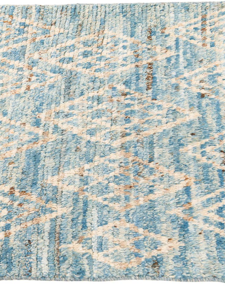 Detail image of 3' 2 x 15' 2 Hand Knotted Moroccan Wool Runner Rug
