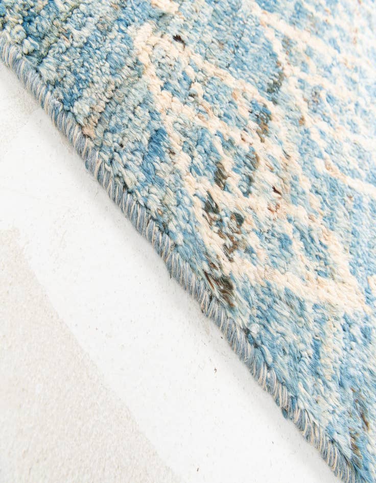 Detail image of 3' 2 x 15' 2 Hand Knotted Moroccan Wool Runner Rug
