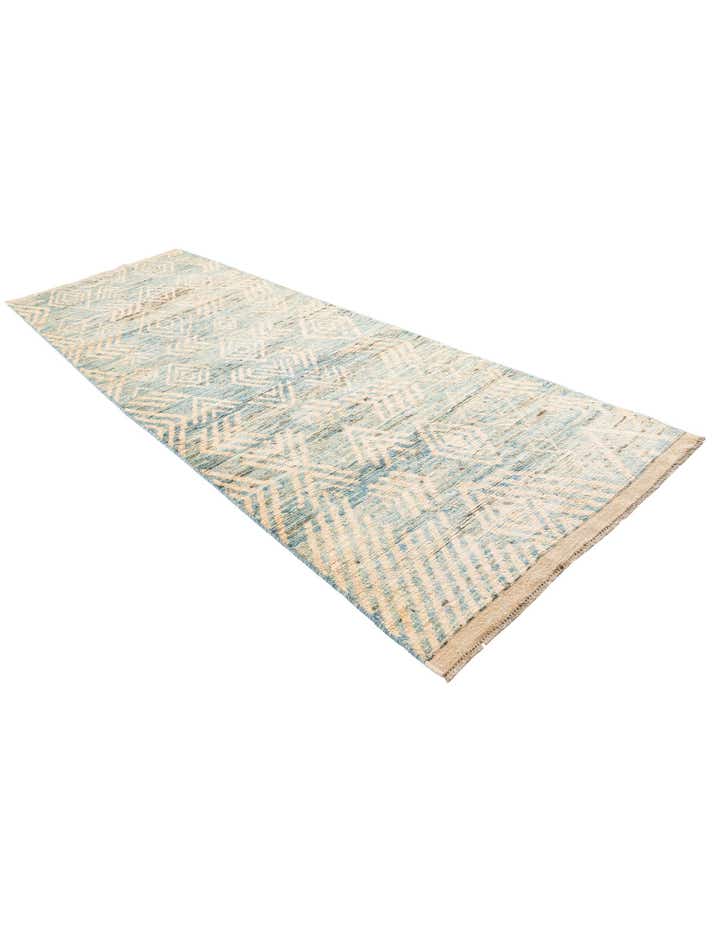 4' 5 x 13' 3 Hand Knotted Moroccan Wool Runner Rug