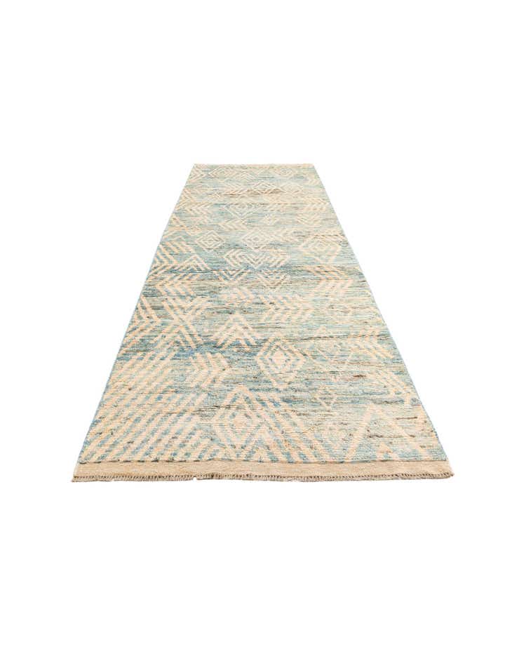 4' 5 x 13' 3 Hand Knotted Moroccan Wool Runner Rug