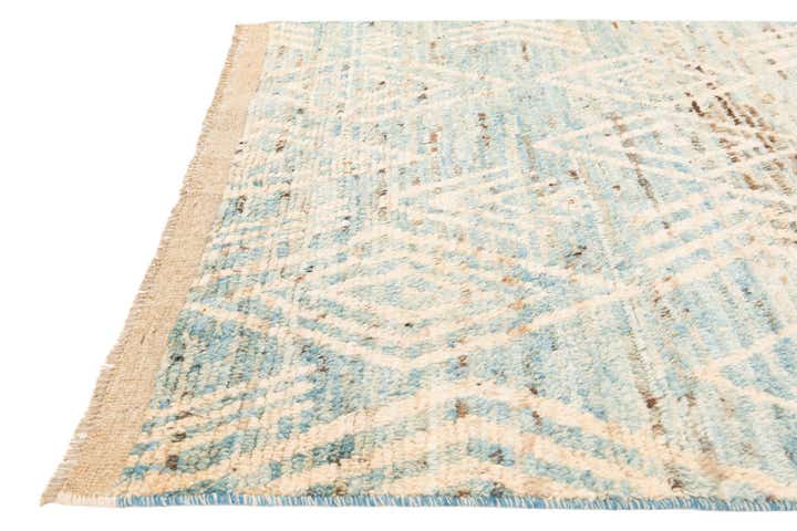 4' 5 x 13' 3 Hand Knotted Moroccan Wool Runner Rug